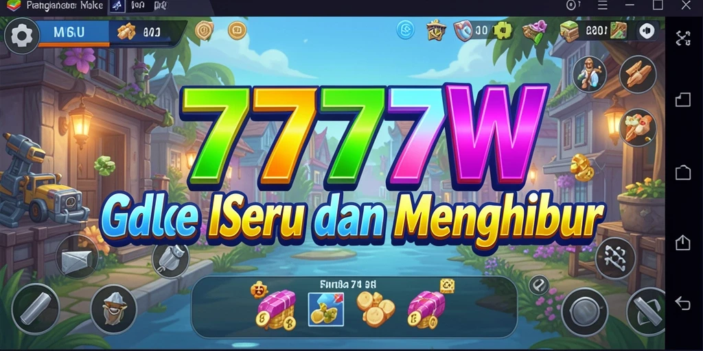 Tampilan screenshot utama 7777W menampilkan gameplay Idle yang seru dan interaktif.