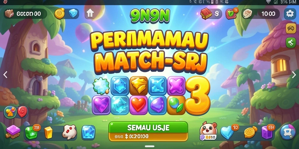 Tampilan gameplay menakjubkan dari 9N9N yang penuh warna.