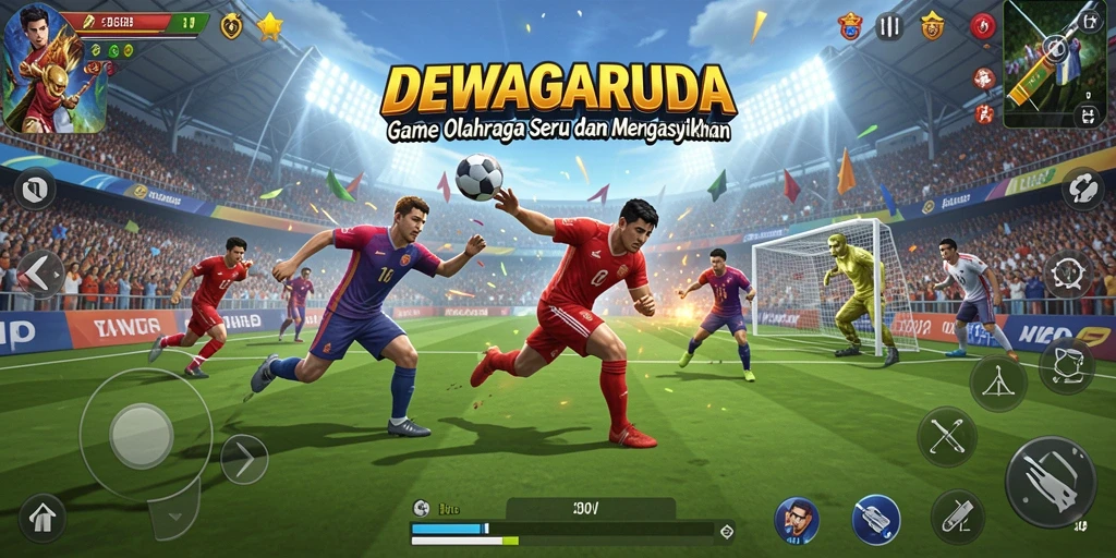 Tampilan menarik gameplay DEWAGARUDA dalam aksi olahraga.