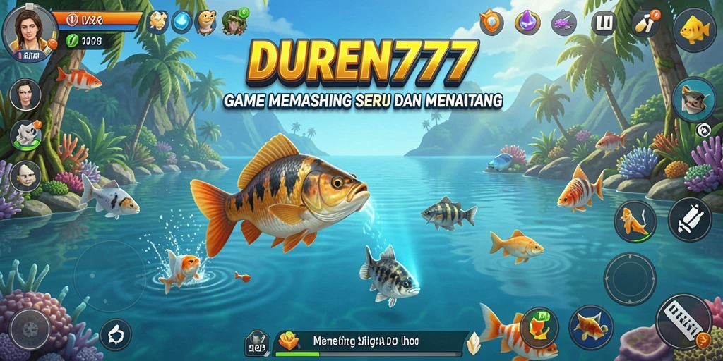 Tampilan gameplay DUREN777 dengan aksi memancing yang mengasyikkan.