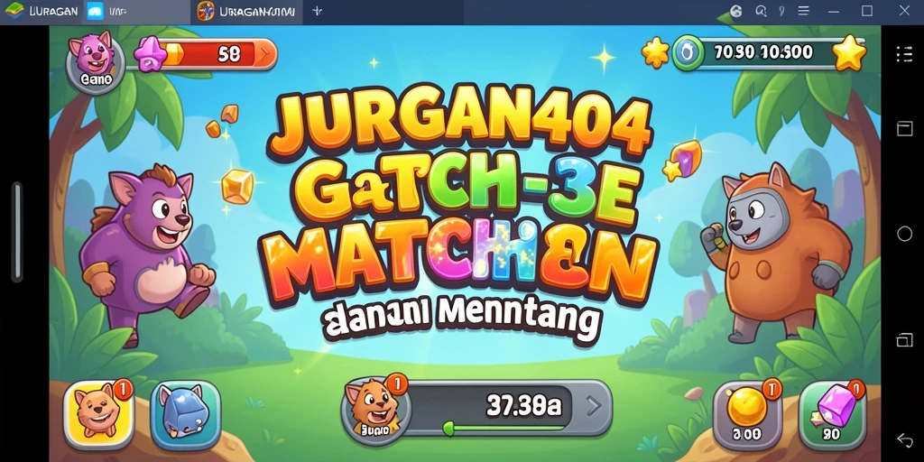 Tampilan gameplay JURAGAN404 yang penuh warna dan dinamis.