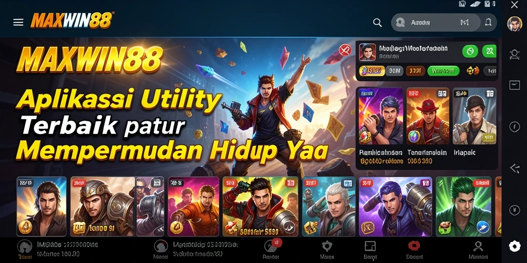 Tampilan antarmuka aplikasi MAXWIN88 yang modern dan intuitif.