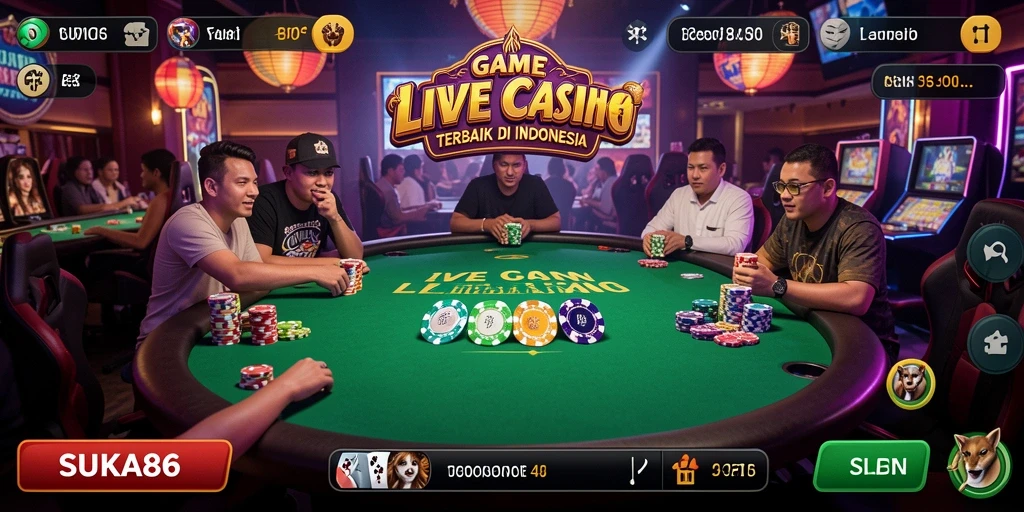 Tampilan gameplay menarik dari SUKA86 yang menghadirkan Live Casino yang realistis.