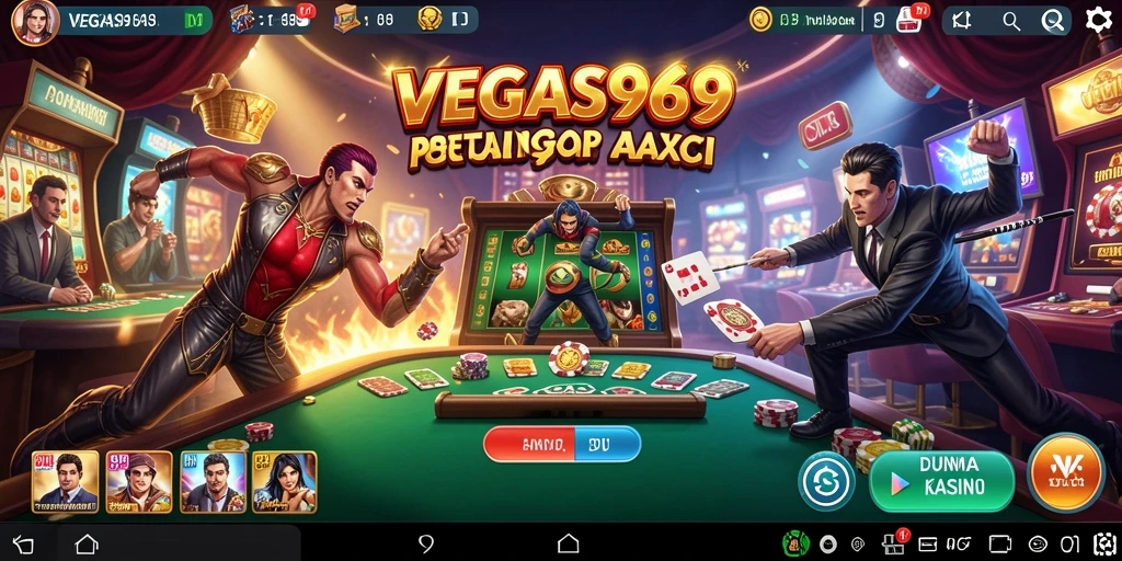Gameplay aksi mendebarkan dalam VEGAS969 dengan karakter yang penuh energi.